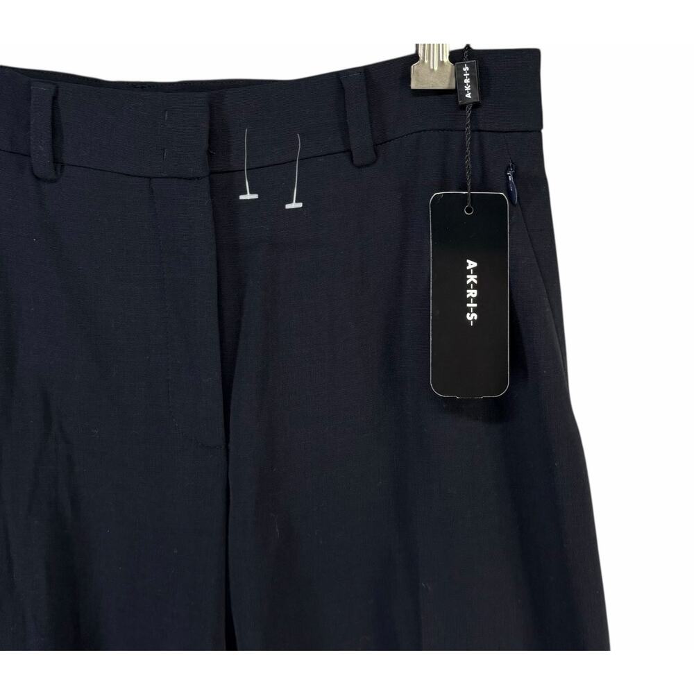 Akris Flore Navy Wool Stretch Tailored Trousers Womens 6 Quiet Luxury NWT $995 - Picture 5 of 15